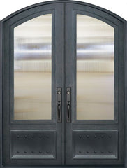 WDMA 72x96 Door (6ft by 8ft) Exterior 96in 3/4 Lite Arch Top Double Privacy Glass Entry Door 1