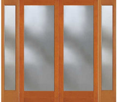 WDMA 76x80 Door (6ft4in by 6ft8in) French Fir 1501 Full Lite Exterior Double Door Sidelights 1