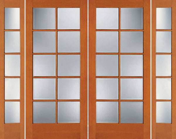 WDMA 76x80 Door (6ft4in by 6ft8in) Exterior Fir 1510 10-Lite Double Door Sidelights 1