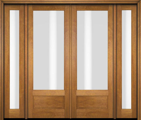 WDMA 76x80 Door (6ft4in by 6ft8in) Exterior Swing Mahogany 3/4 Lite Double Entry Door Full Sidelights 1