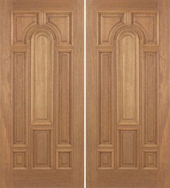 WDMA 84x80 Door (7ft by 6ft8in) Exterior Mahogany Revis Double Door Plain Panel - 6ft8in Tall 1