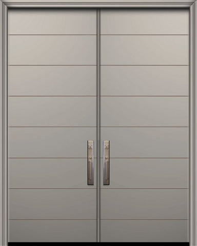 WDMA 84x96 Door (7ft by 8ft) Exterior Smooth 42in x 96in Double Westwood Solid Contemporary Door 1