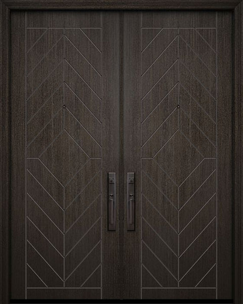 WDMA 84x96 Door (7ft by 8ft) Exterior Mahogany 42in x 96in Double Lynnwood Contemporary Door 1