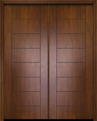 WDMA 84x96 Door (7ft by 8ft) Exterior Mahogany 42in x 96in Double Brentwood Contemporary Door 1