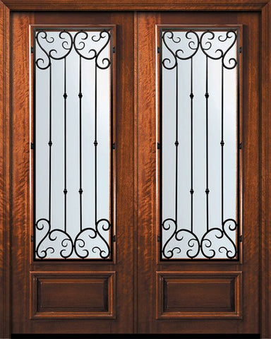 WDMA 84x96 Door (7ft by 8ft) Exterior Mahogany 42in x 96in Double 3/4 Lite Valencia Door 1