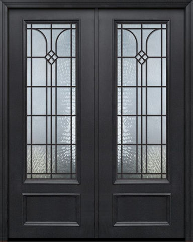 WDMA 84x96 Door (7ft by 8ft) Exterior 42in x 96in ThermaPlus Steel Cantania 1 Panel 3/4 Lite GBG Double Door 1