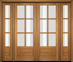 WDMA 86x80 Door (7ft2in by 6ft8in) Exterior Swing Mahogany 3/4 6 Lite TDL Double Entry Door Sidelights 1