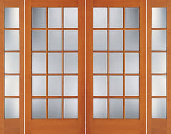 WDMA 88x80 Door (7ft4in by 6ft8in) Exterior Fir 1515 15-Lite Double Door Sidelights 1