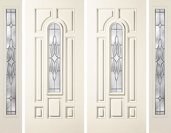 WDMA 88x80 Door (7ft4in by 6ft8in) Exterior Smooth Wellesley Center Arch Lite 7 Panel Star Double Door 2 Sides 1