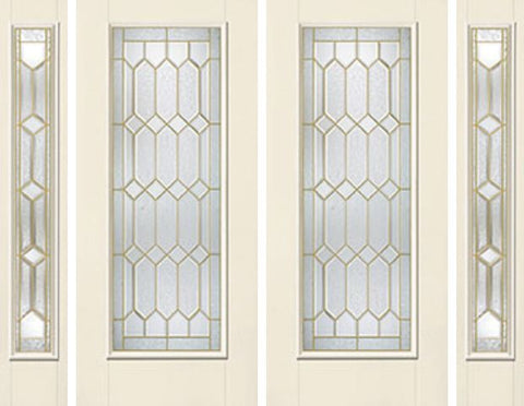 WDMA 88x80 Door (7ft4in by 6ft8in) Exterior Smooth CrystallineTM Full Lite W/ Stile Lines Star Double Door 2 Sides 1