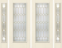 WDMA 88x80 Door (7ft4in by 6ft8in) Exterior Smooth CrystallineTM Full Lite W/ Stile Lines Star Double Door 2 Sides 1