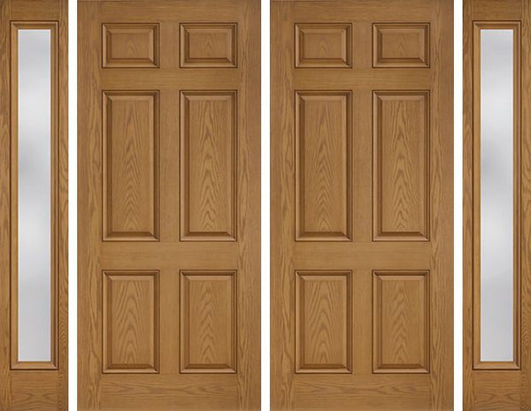 WDMA 88x80 Door (7ft4in by 6ft8in) Exterior Oak 6 Panel Classic-Craft Collection Double Door 2 Sides 1