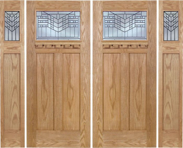 WDMA 96x80 Door (8ft by 6ft8in) Exterior Oak Pearce Double Door/2side w/ E Glass 1