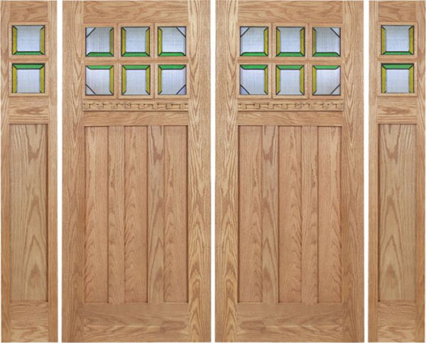 WDMA 96x80 Door (8ft by 6ft8in) Exterior Oak Randall Double Door/2side w/ MO Glass 1