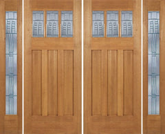 WDMA 96x84 Door (8ft by 7ft) Exterior Mahogany Barnsdale Double Door/2 Full-lite side w/ C Glass 1