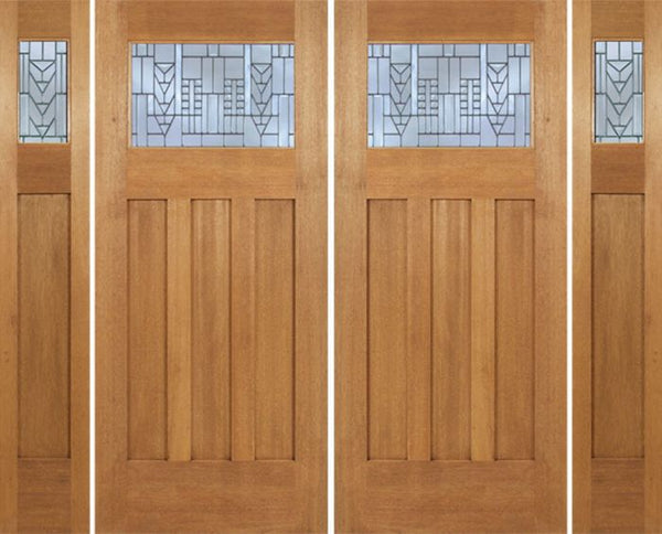 WDMA 96x84 Door (8ft by 7ft) Exterior Mahogany Biltmore Double Door/2side w/ A Glass 1