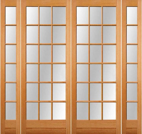 WDMA 96x96 Door (8ft by 8ft) French Fir 1-3/4 18 Lite Exterior Double Door 2 Sidelight 1