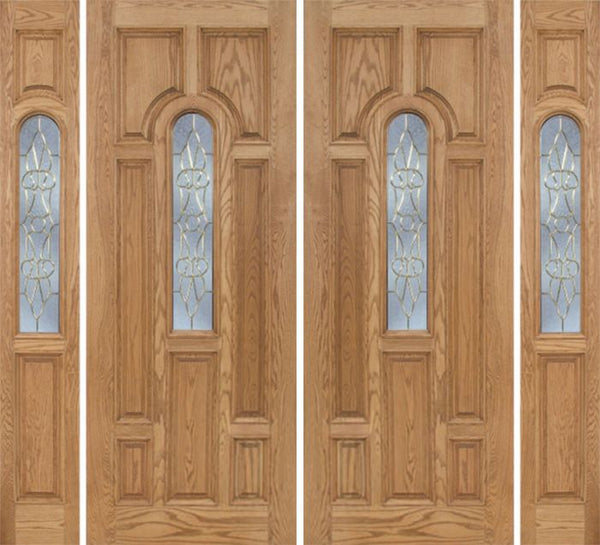 WDMA 96x96 Door (8ft by 8ft) Exterior Oak Carrick Double Door/2side w/ OL Glass - 8ft Tall 1