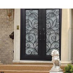 China WDMA arched iron door Steel Door Wrought Iron Door 