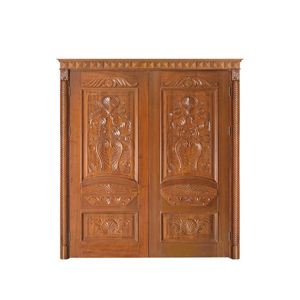 WDMA French Wooden Door Exterior Teak Wood Double Main Double Door Designs Wood Doors