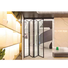 WDMA House Interior Slim Framed Aluminum Bi Folding And Sliding Glass Panel Doors Interior 84x80