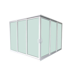 China WDMA Hurricane Impact Florida Building Code Tempered Glass Aluminum Profile Basement Corner Sliding Door