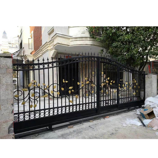 WDMA Italian Style Big Wrought Iron Front Sliding Door Gate Design For Sale