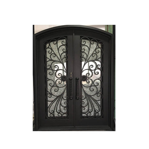 China WDMA iron grill door design Steel Door Wrought Iron Door 