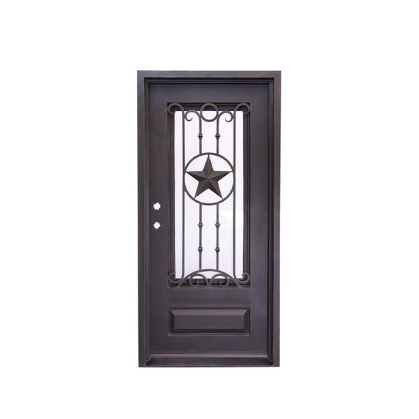 WDMA Outdoor Modern Exterior Entry Owes Arch Top Double Wrought Iron Security Door With Glass Inserts Grill Design