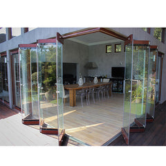 China WDMA Retail Aluminum Folding Frameless Glass Sliding Door