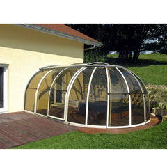 China WDMA Snow Resistance Aluminium Frame Polycarbonate Swimming Pool Enclosures Retractable Roof Systems