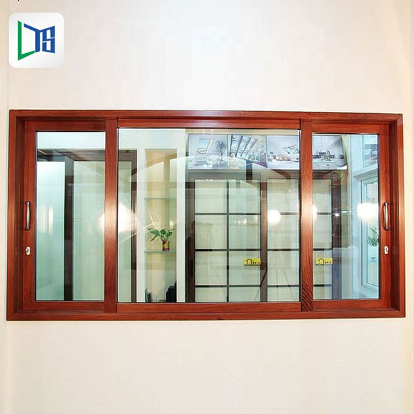 wood grain sliding aluminium windows and doors cheap bedroom anodized double glass aluminium sliding window system on China WDMA