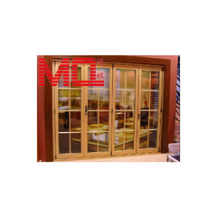 wooden color cheap interior folding doors for balcony with grill design MQ-227 on China WDMA